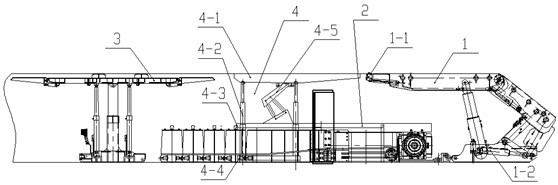 Integrated supporting device for end transport and support of fully mechanized mining face