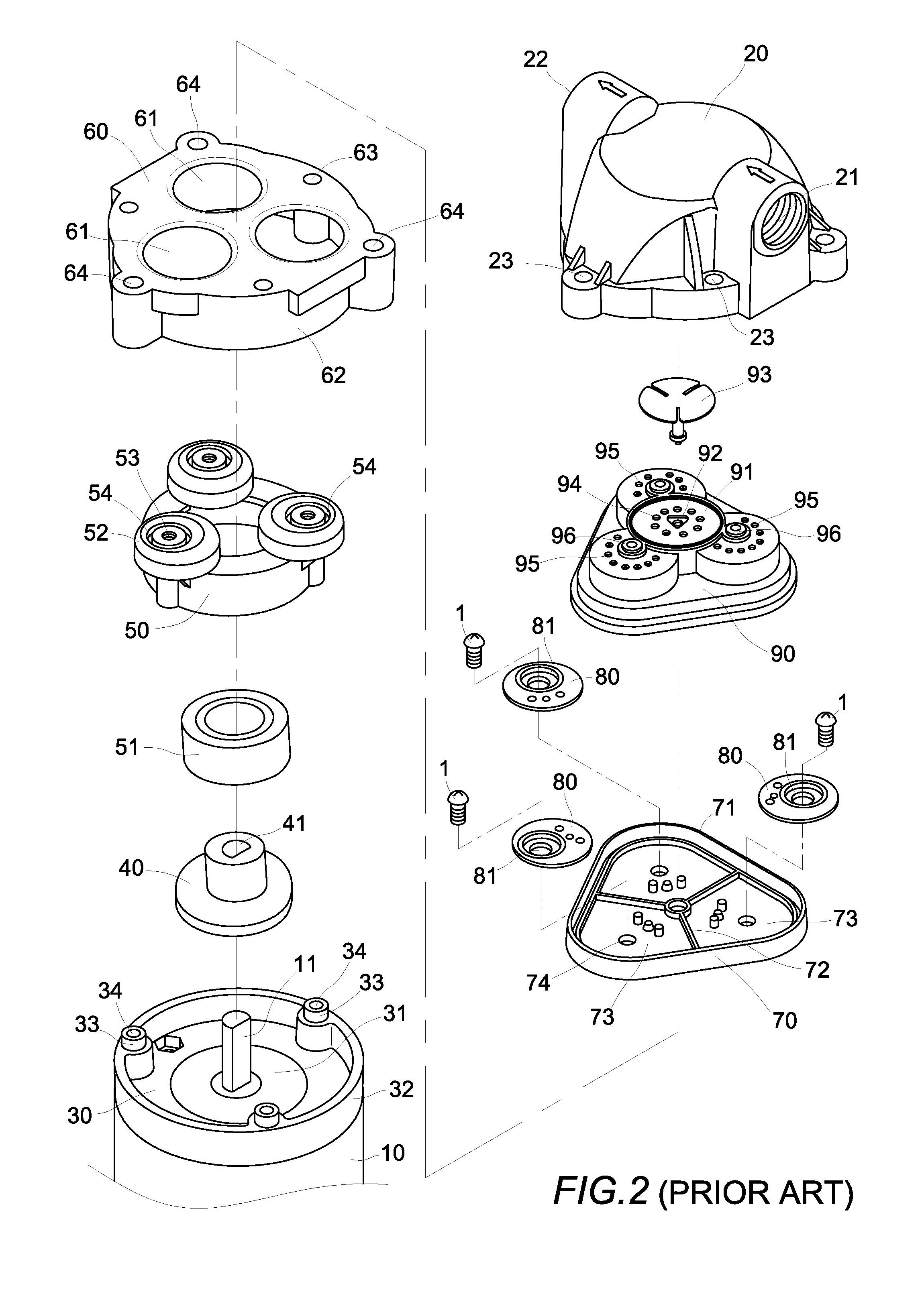 Vibration-reducing structure for compressing diaphragm pump