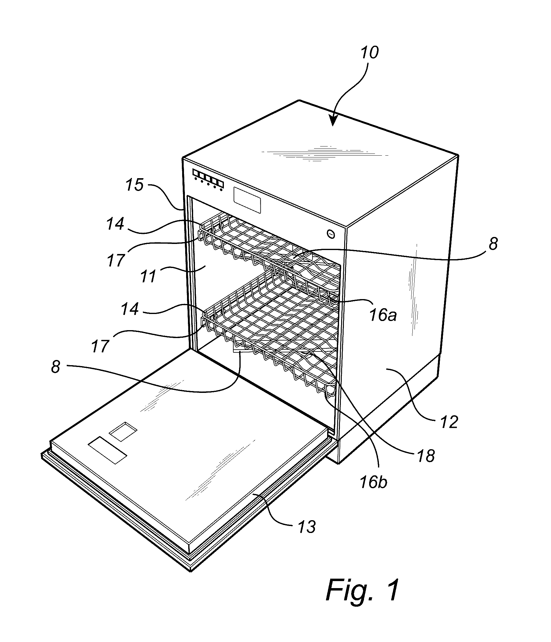 Arrangement in a dishwasher for creating a wash zone with intensified washing