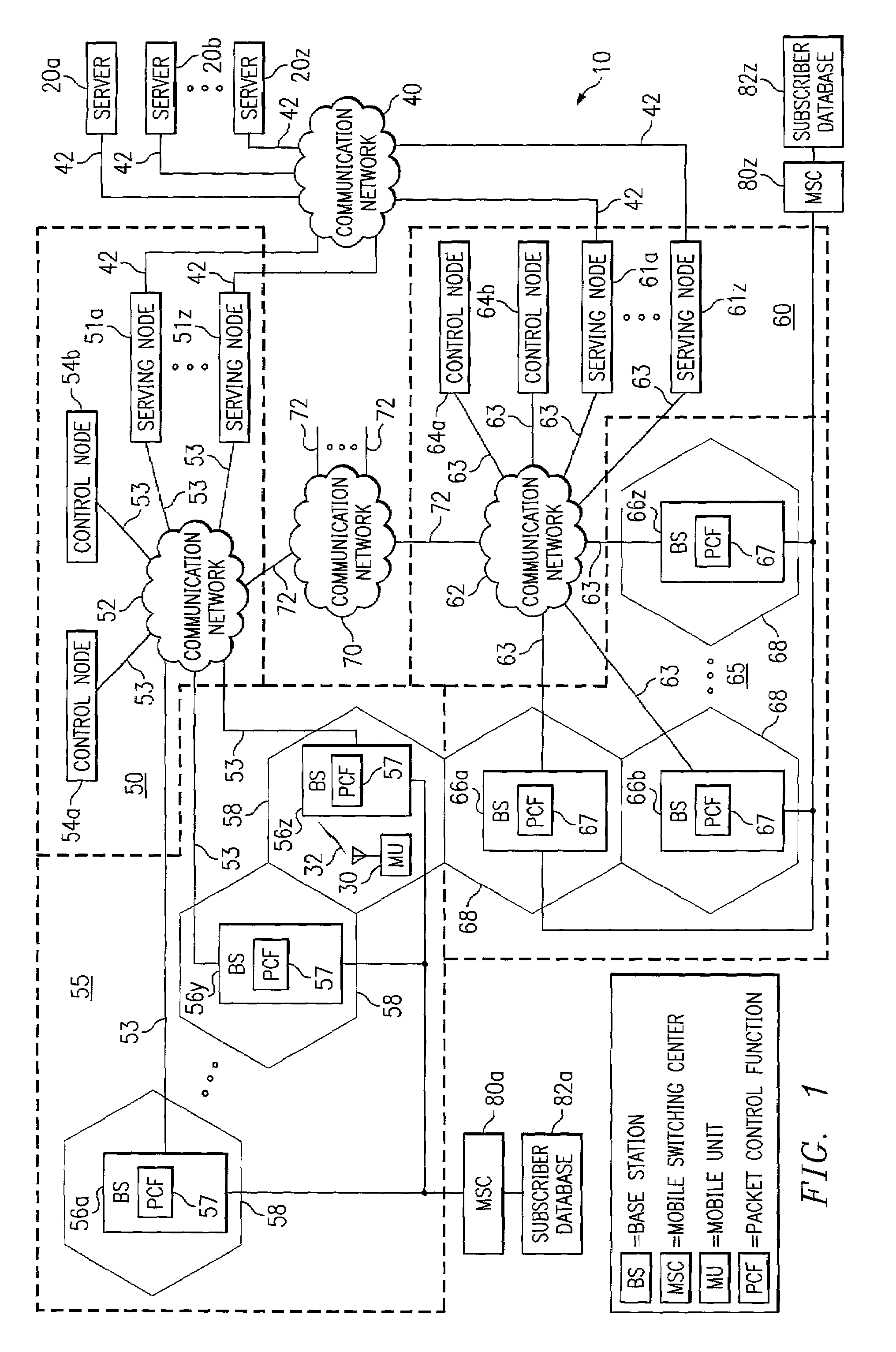 System and method for identifying a wireless serving node for a mobile unit