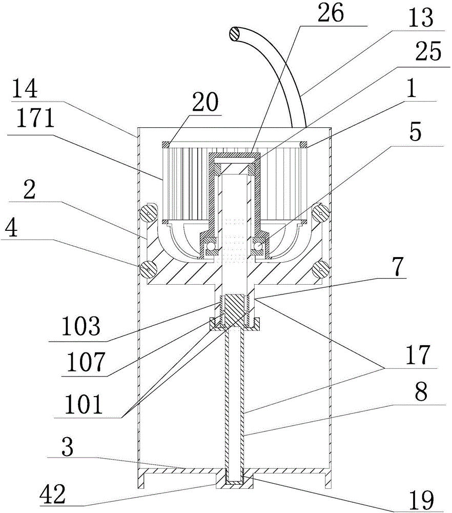 Hand-pressed rotary type jet-flow washer-dryer with hexagonal sliders and self-locking lifting cylinder