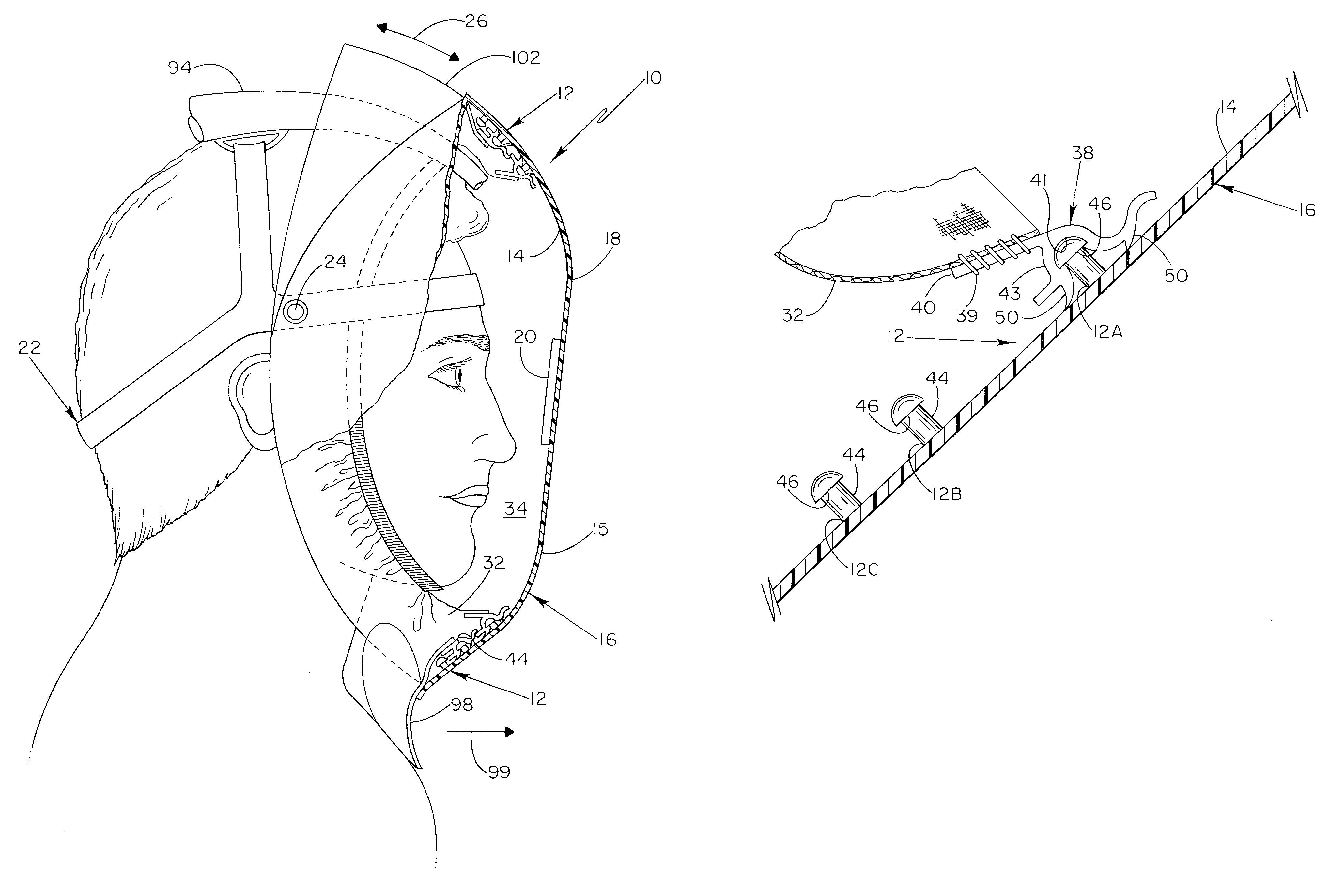 Helmet assembly with accessory attachment features