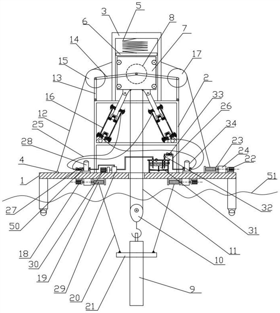 Power generation type offshore drilling platform heave compensation device