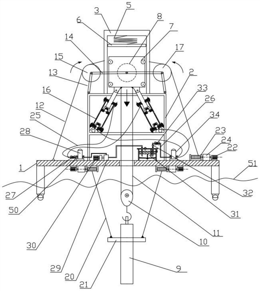 Power generation type offshore drilling platform heave compensation device