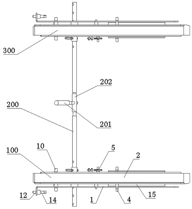 Outside-cabinet auxiliary guide rail device for floor type circuit breaker of switch cabinet