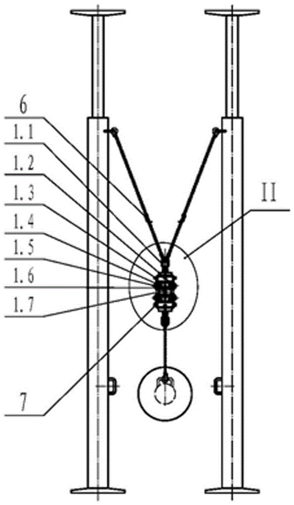 Underground single hydraulic prop rapid transportation device and completed transportation method