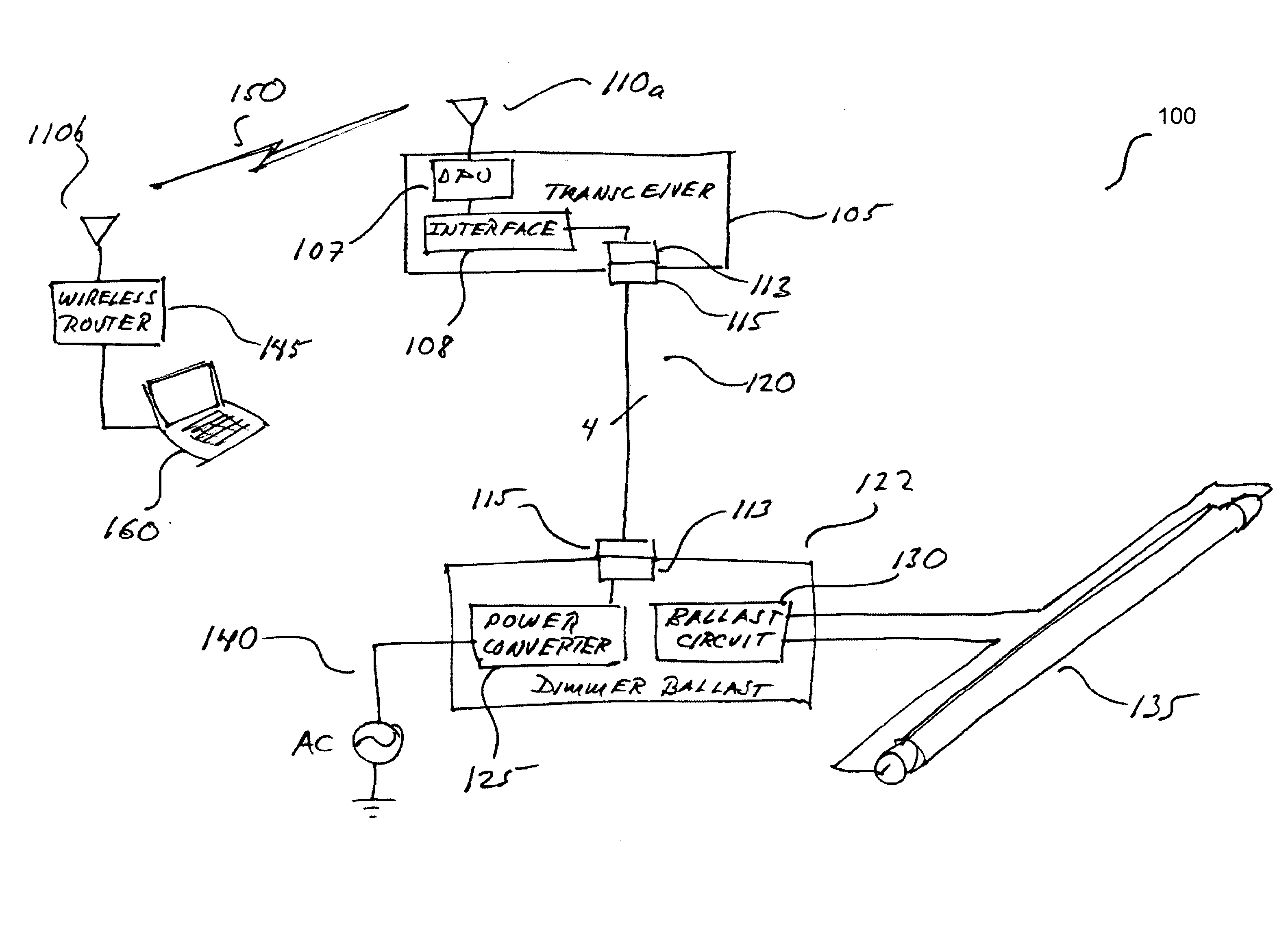 Modular wireless lighting control system using a common ballast control interface