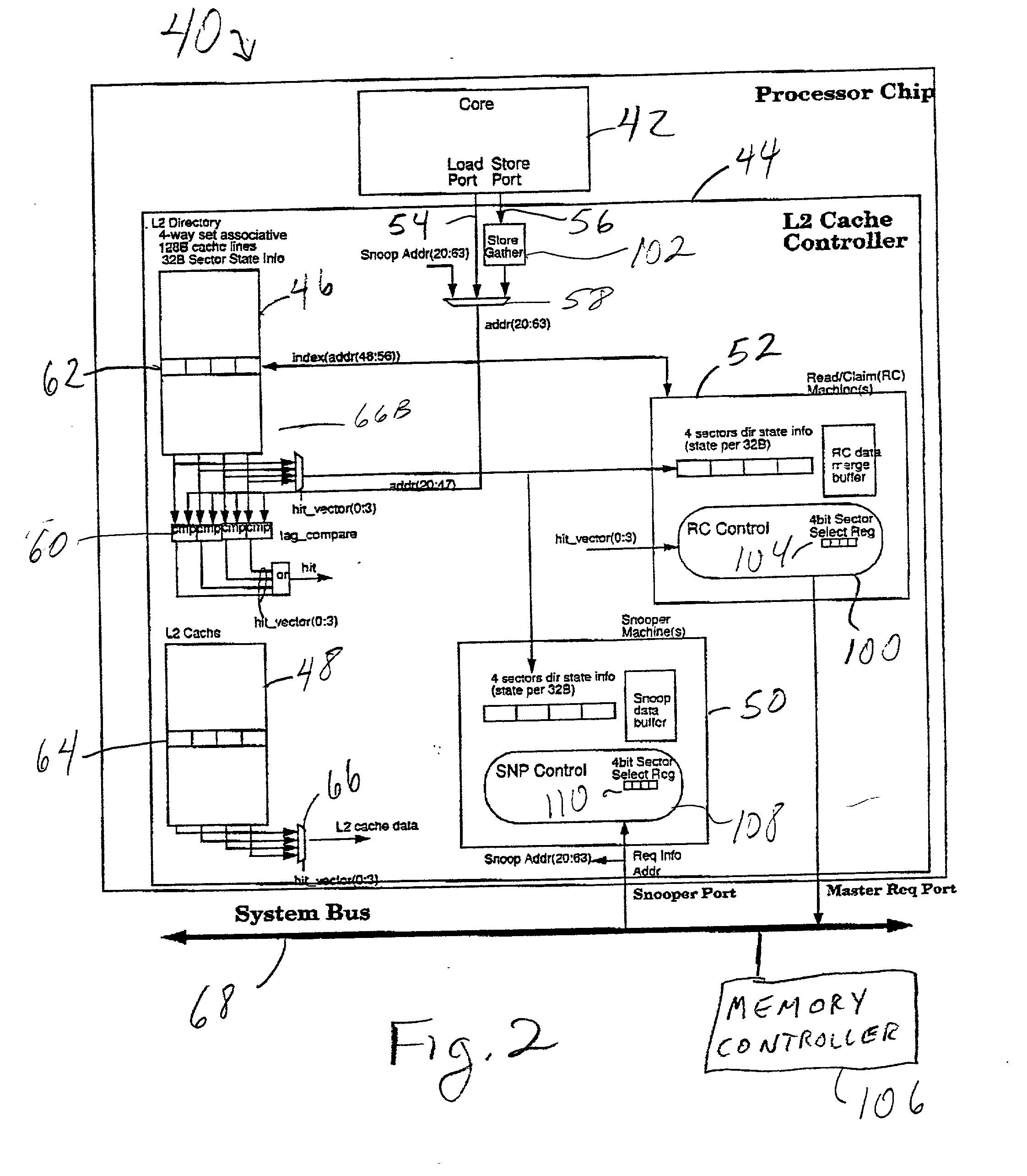 Multiprocessor computer system with sectored cache line mechanism for cache intervention