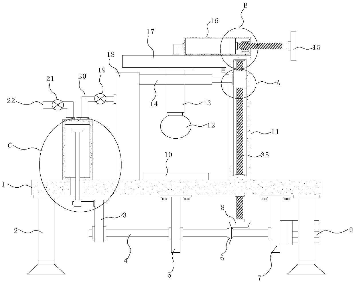 External paint baking device for processing environment-friendly aluminum products