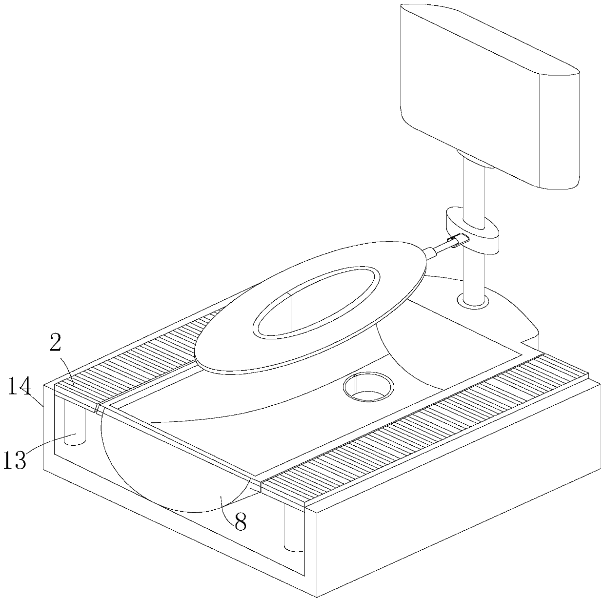 Foot supporting device for squatting pot