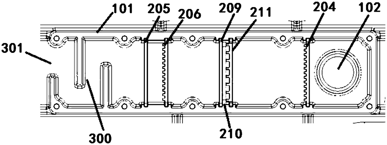 Partition plate oil-driven type engine oil-gas separation device