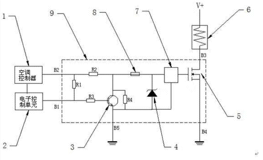 Positive temperature coefficient (PTC) heater driving module for electric automobile air conditioner