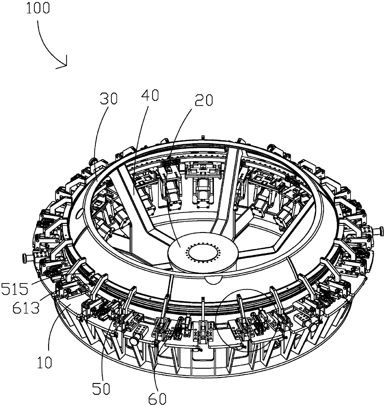 Positioning fixture and tank bottom ring seam welding equipment