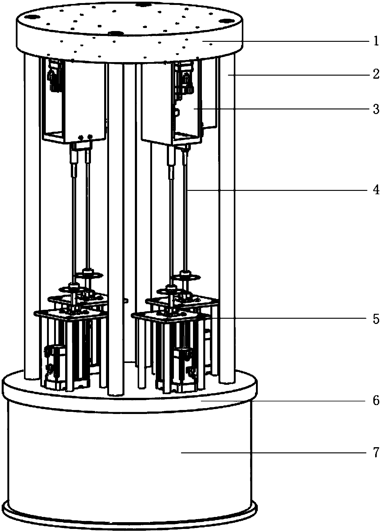 Multichannel high-speed rail overhead line system dropper fatigue test device