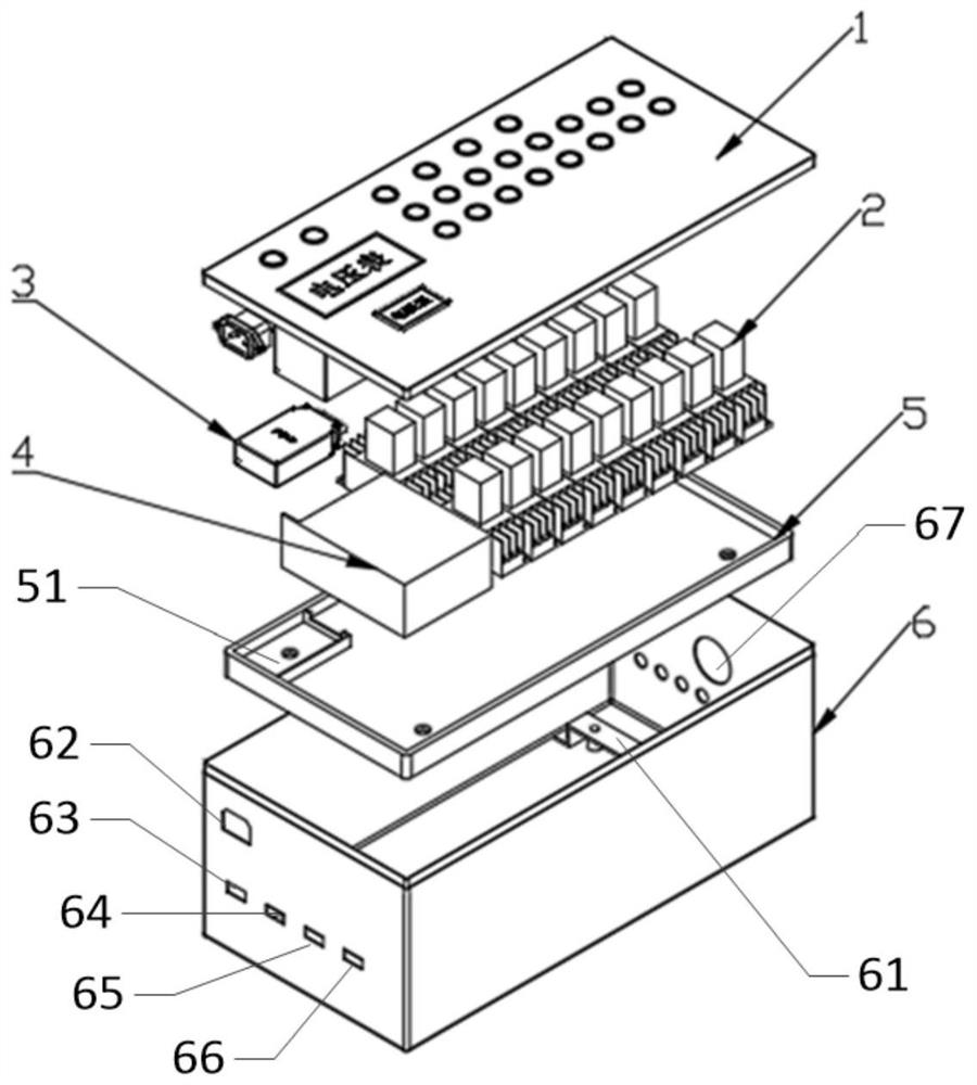 Electrical control box for off-line comprehensive test of battery pack