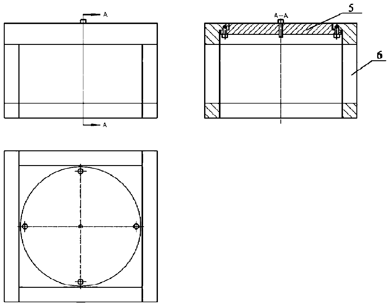 Forming die for cylindrical composite component with flanging and preparation method