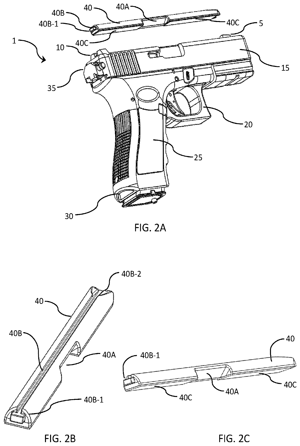 Handgun with gunsight augmentation and enhanced pistol-grip and methods of use