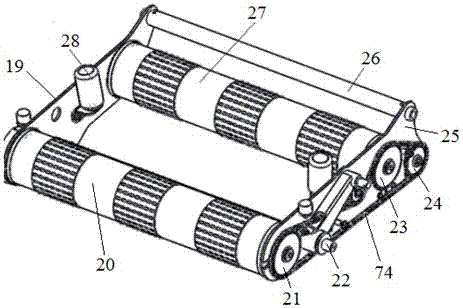 A hanging silage round bale wrapping machine