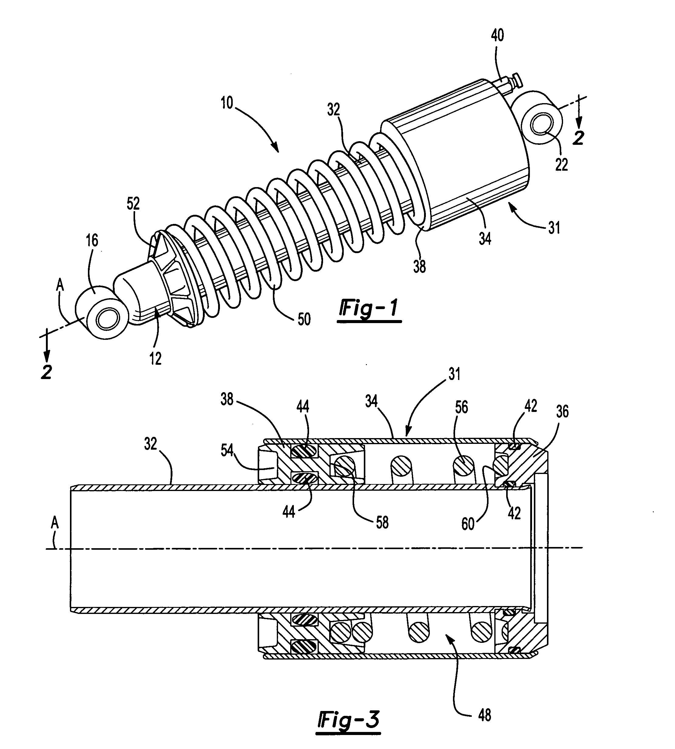 Dual spring rate preload module with air adjustment