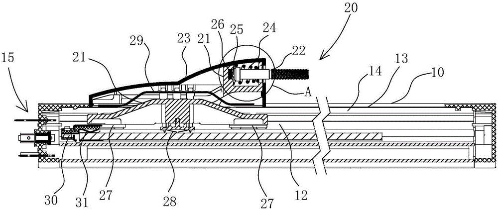 Slide block type linear displacement sensor