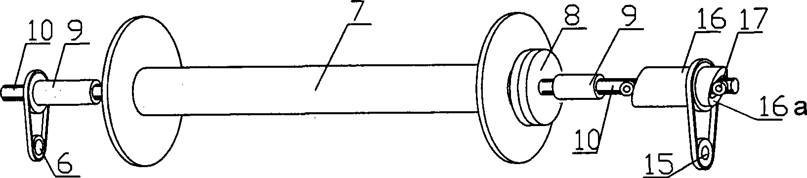 Support connection device for warp beam of warping machine