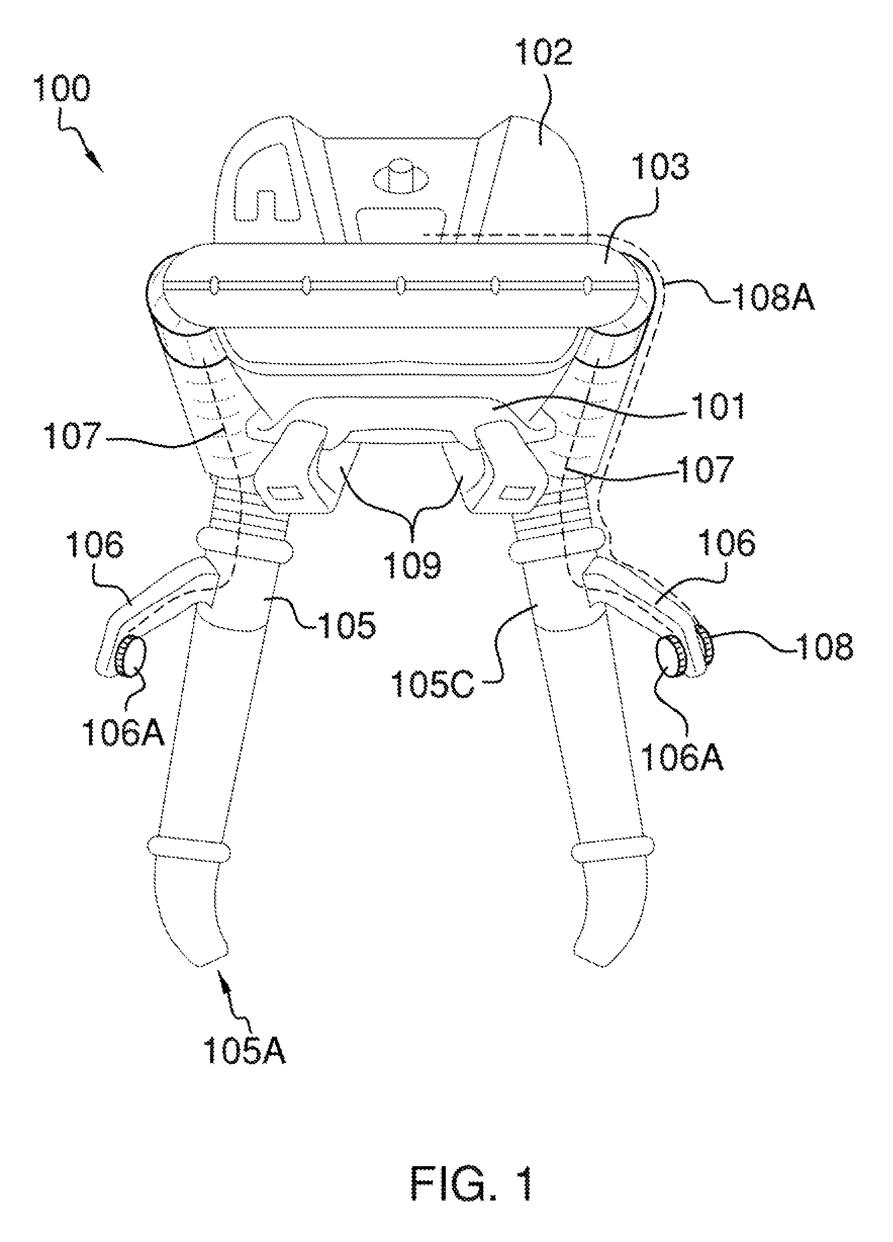 Gas-powered dual-hosed blower