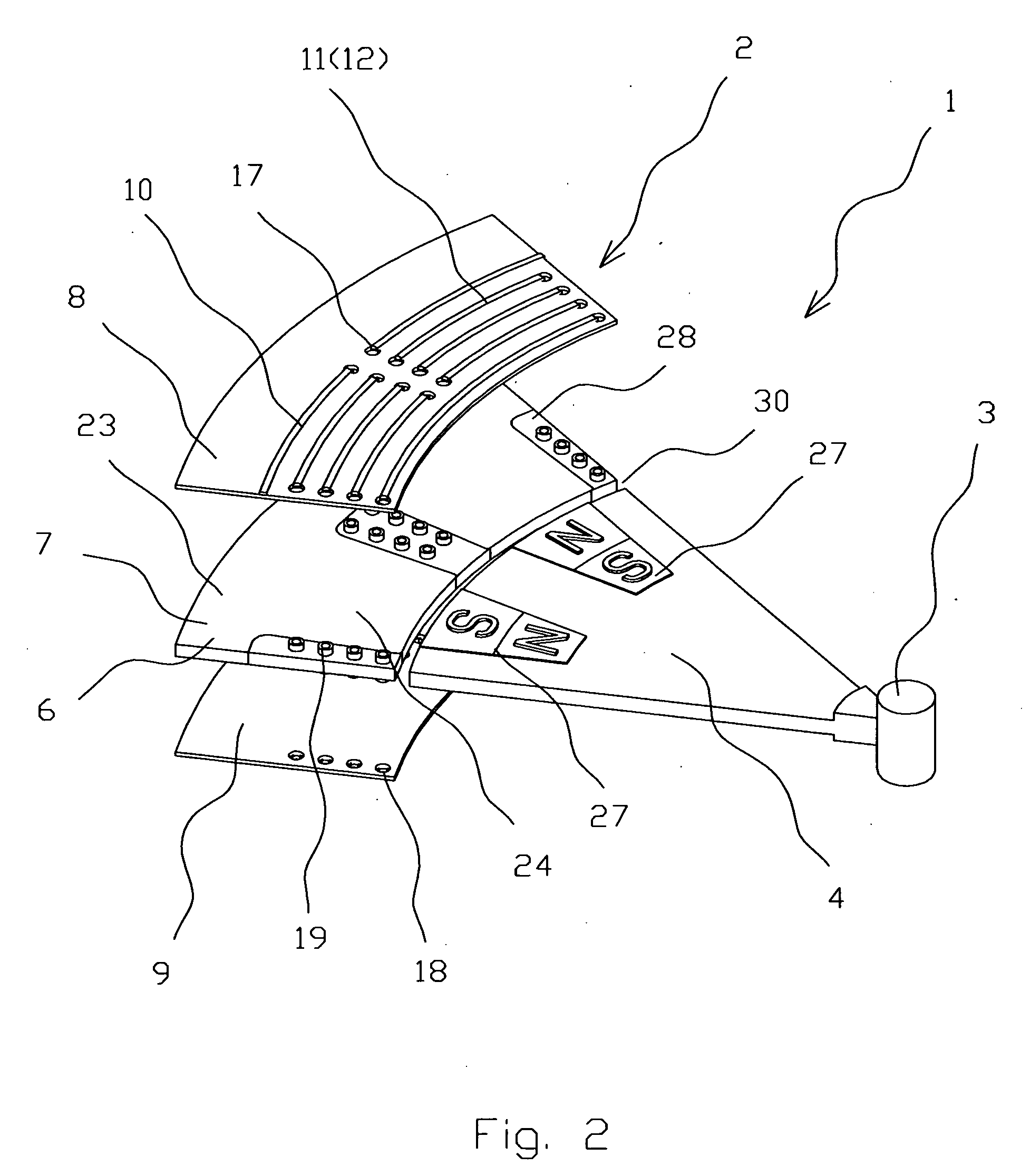 Flat radially interacting electric drive and a method of the manufacturing the same