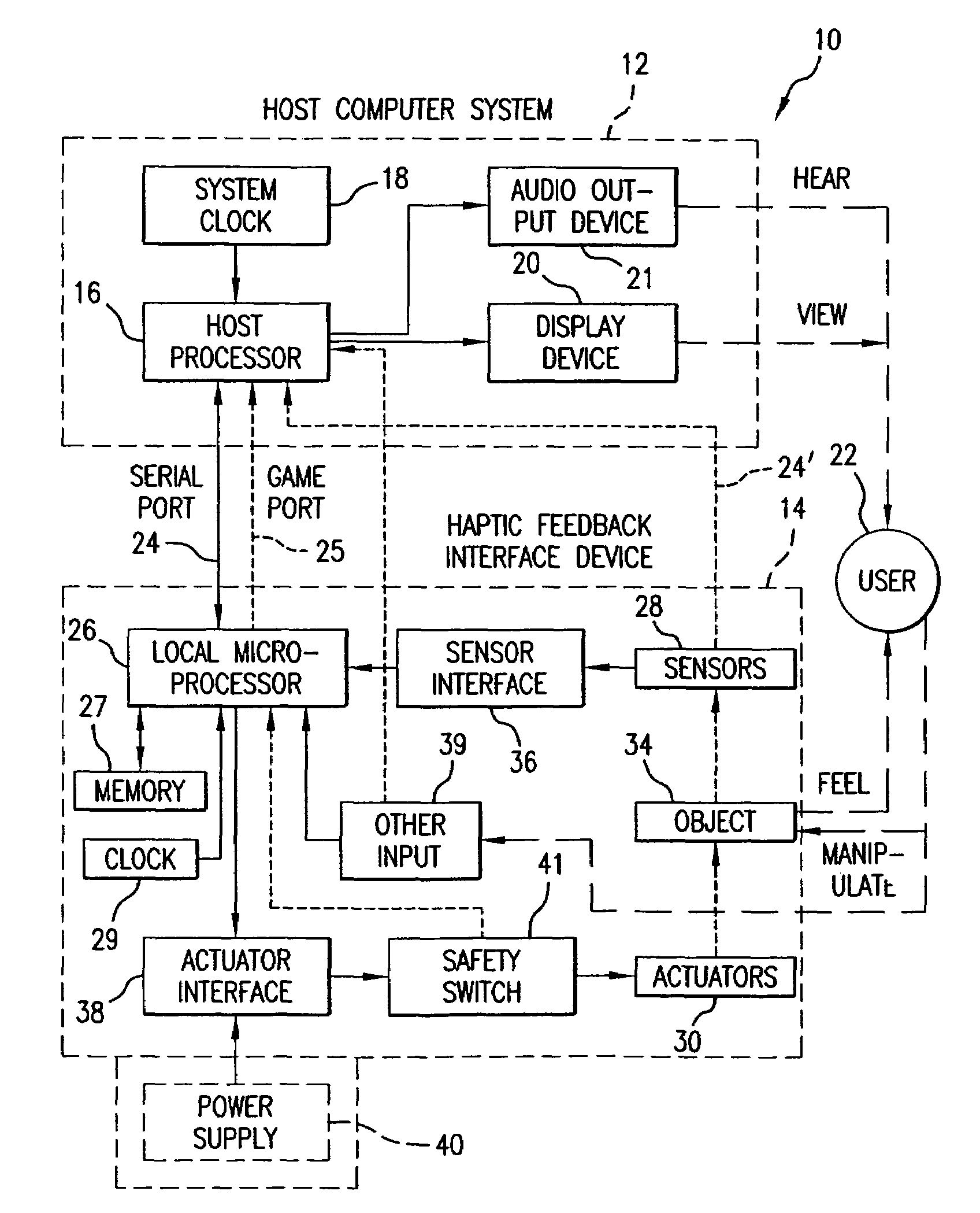 Chat interface with haptic feedback functionality