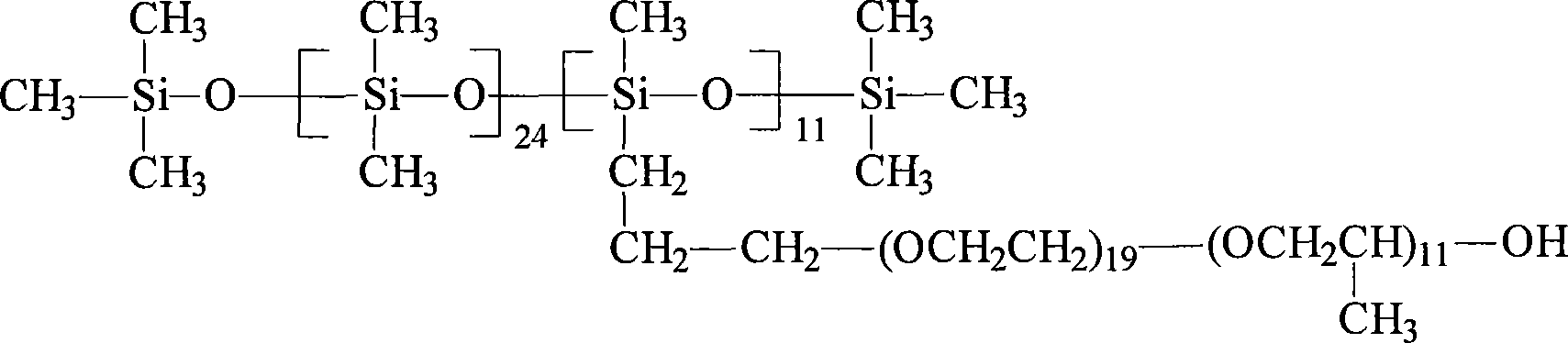 Polyurethane foam stabilizer with low density and low thermal conductivity factor and preparation method thereof