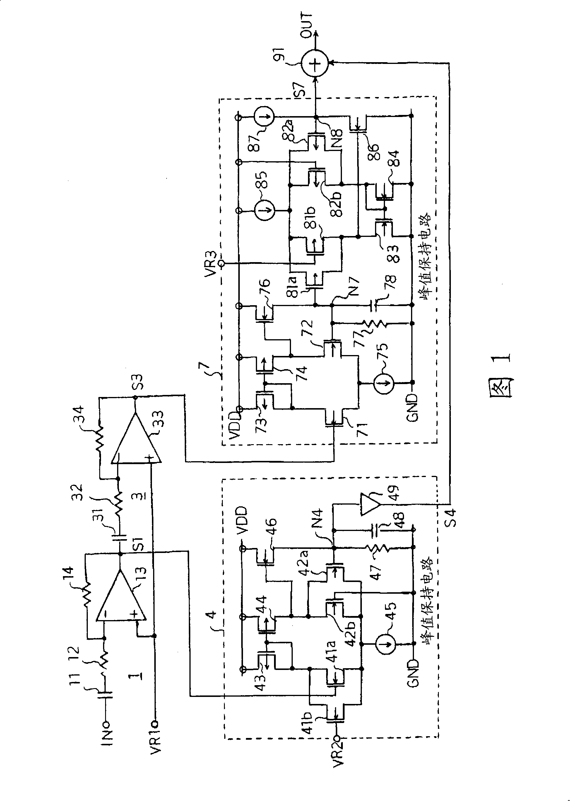 Peak-hold circuit and signal strength indicator using the peak-hold circuit