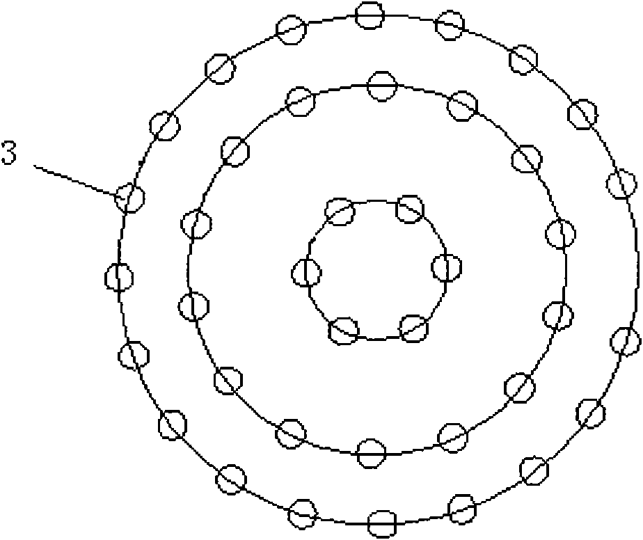 Sea gravity type pile foundation combined fan foundation