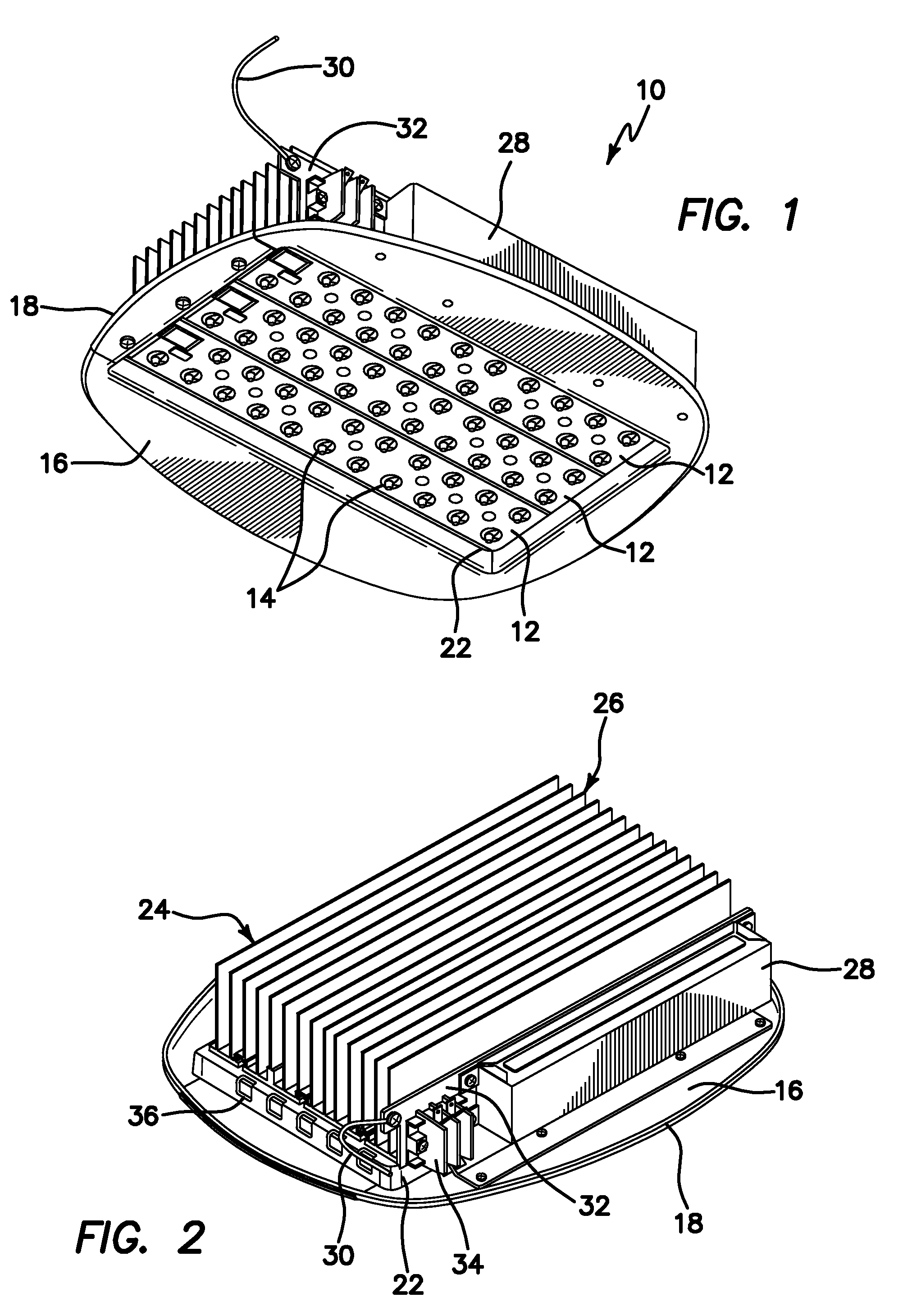 LED replacement lamp and a method of replacing preexisting luminaires with LED lighting assemblies