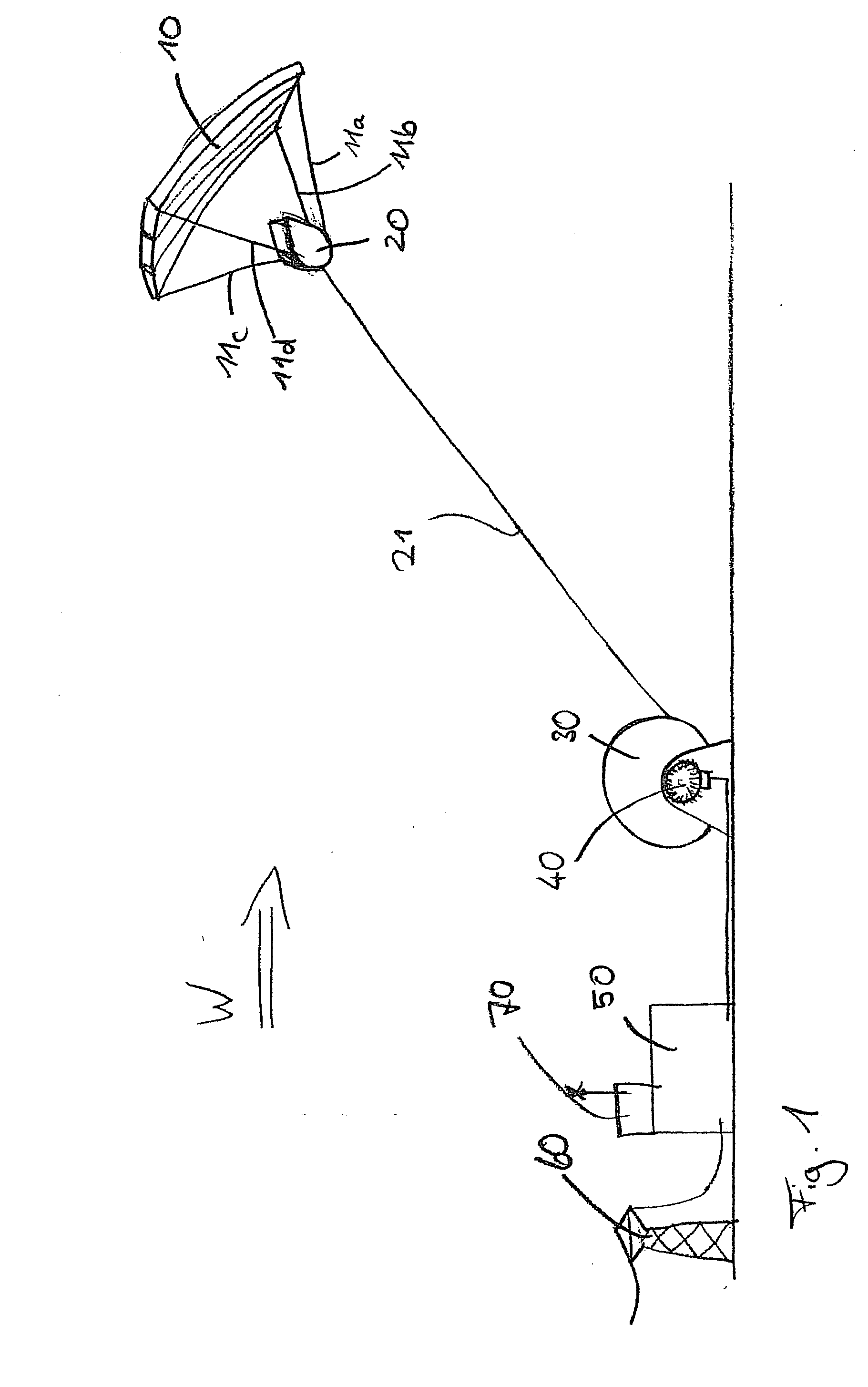 Wind energy plant with a steerable kite