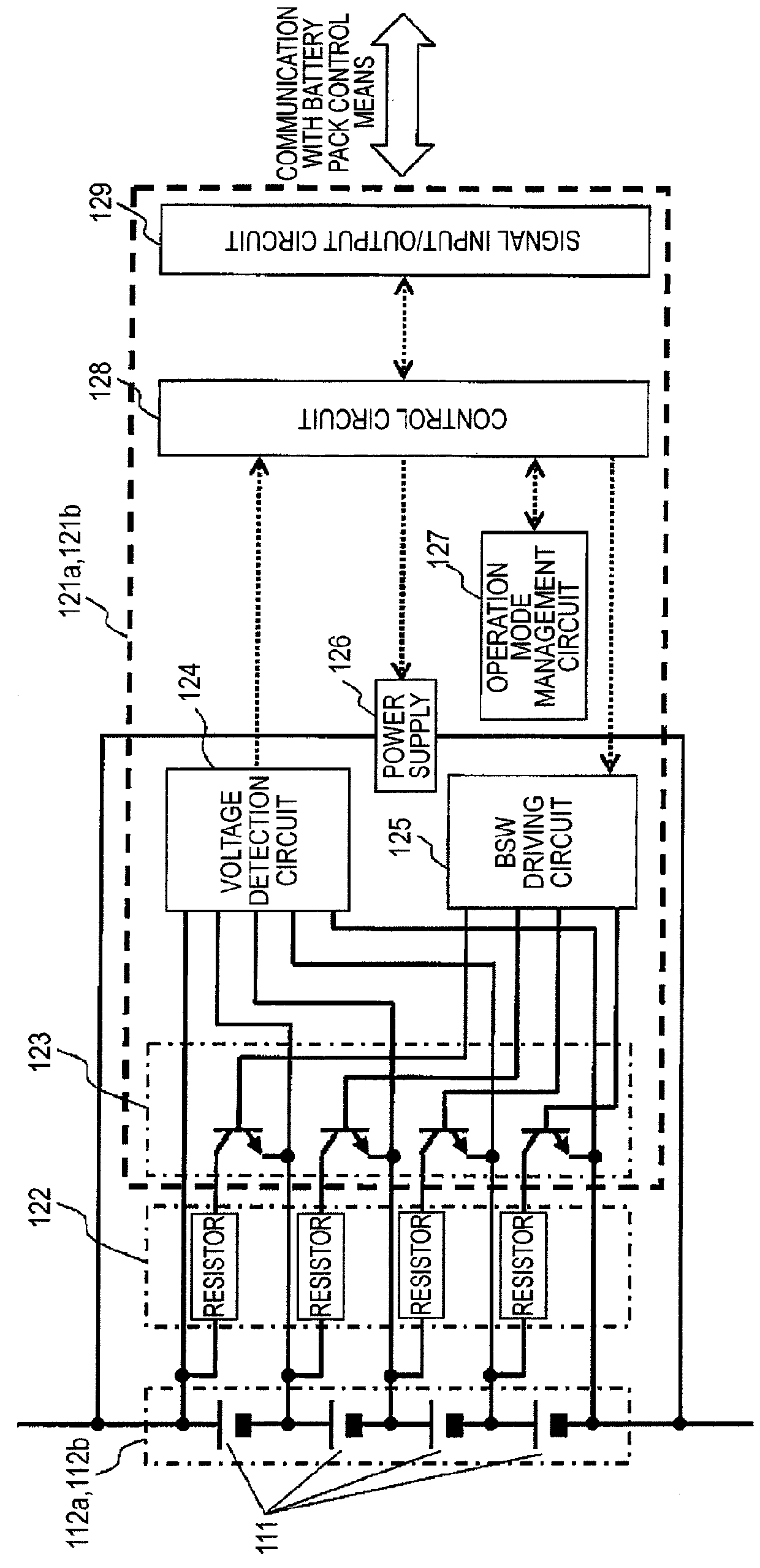 Battery control circuit and battery device