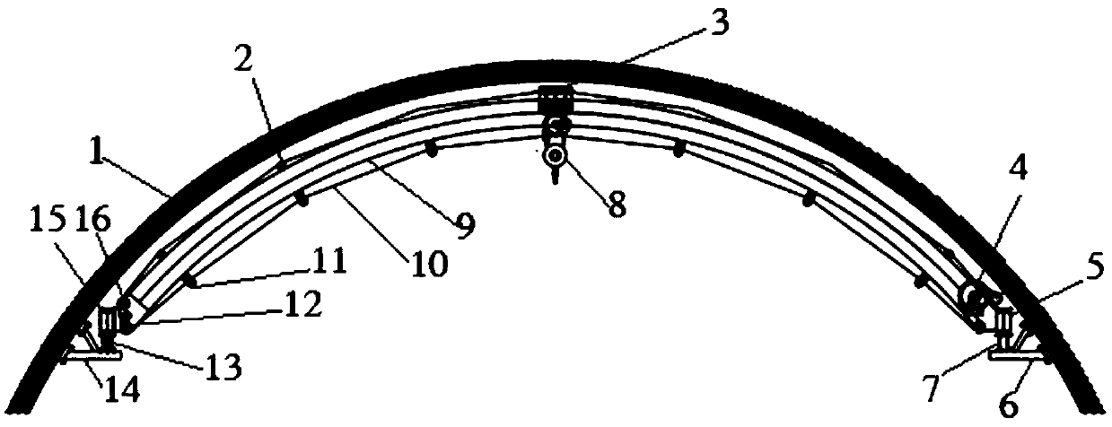 Double-arch-bridge type installation machine for railway tunnel formwork trolley