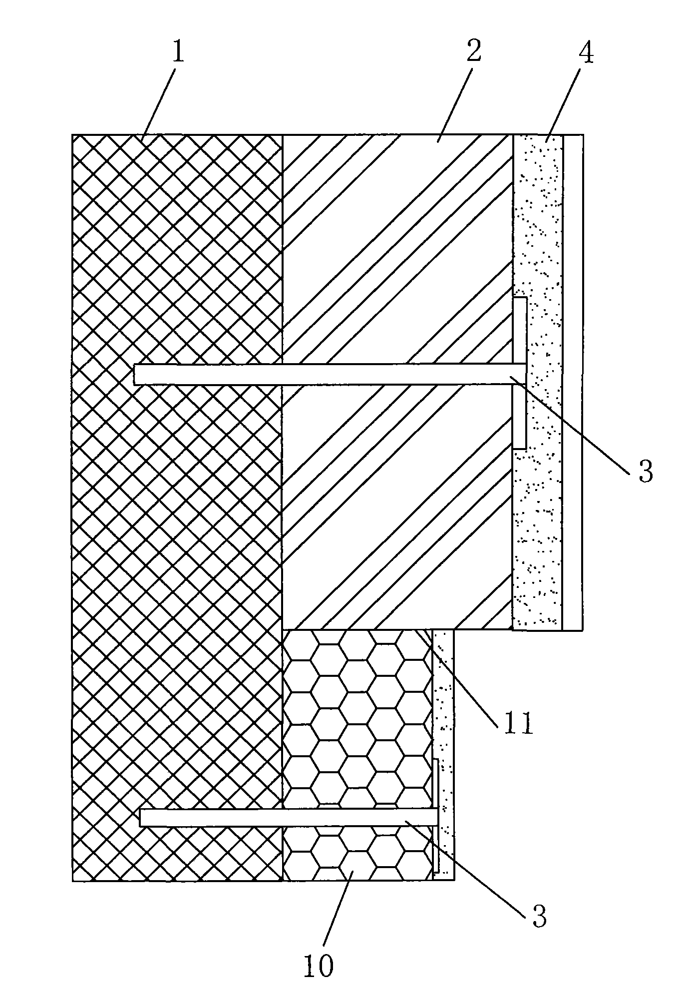 Thermal insulating treatment process of external wall and thermal insulating external wall