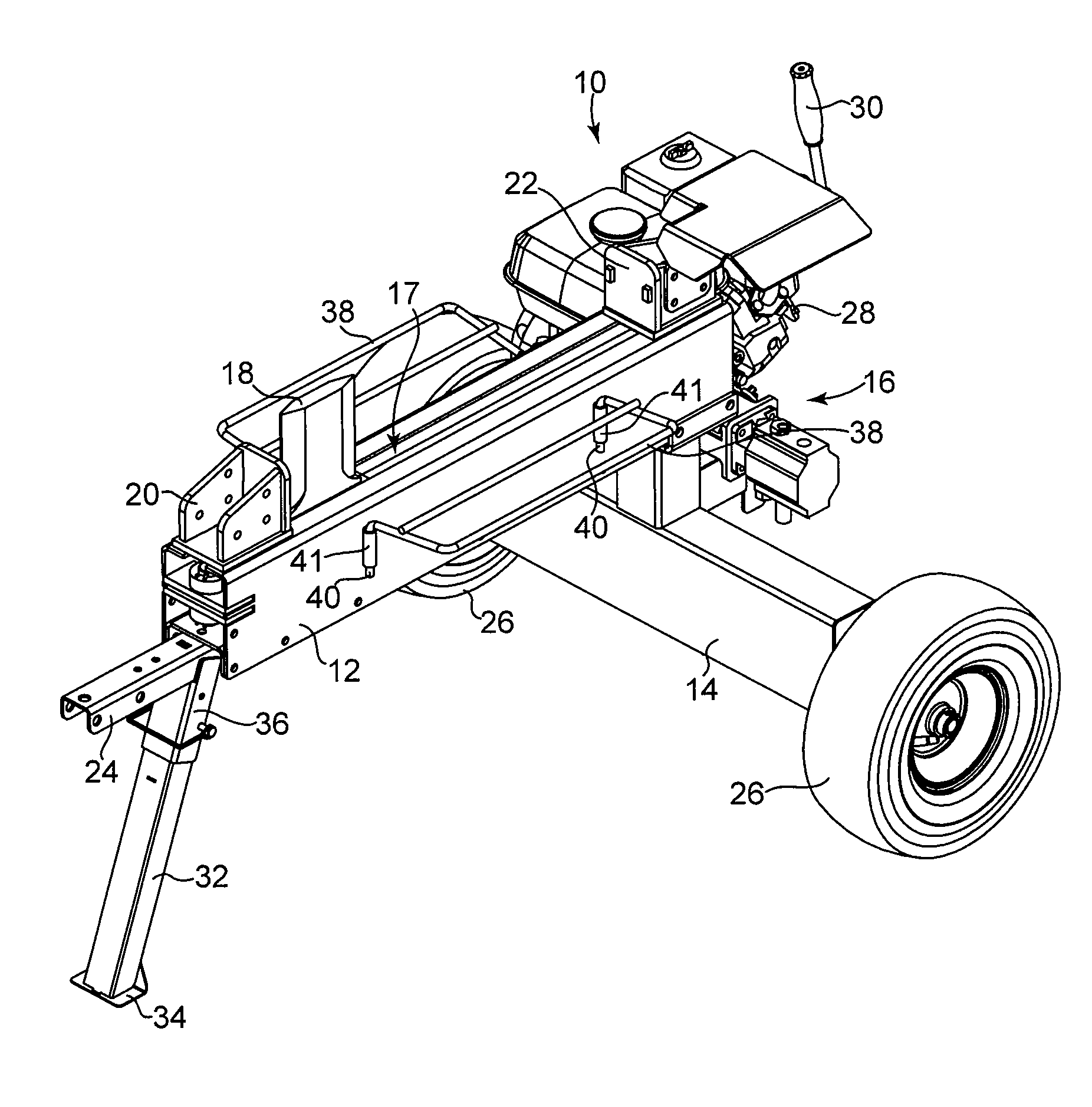 Compact log splitter