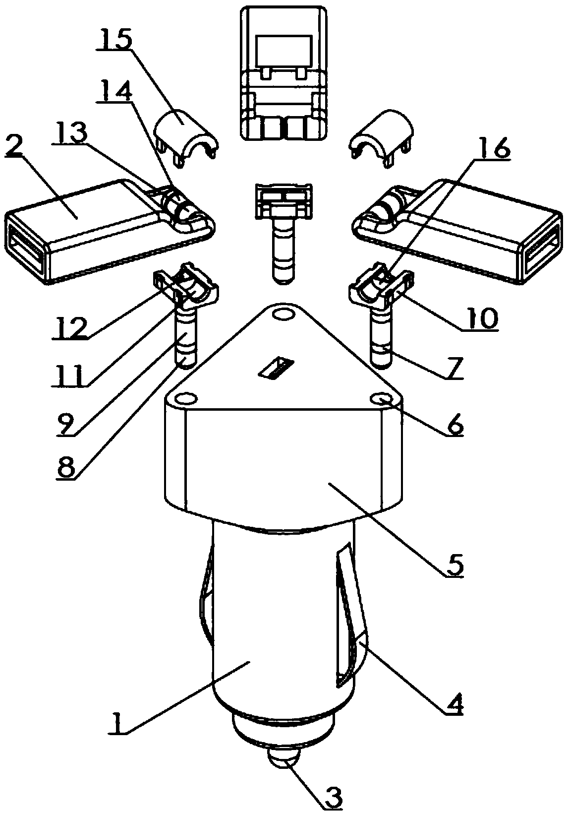 USB branching converter of vehicle cigarette lighting port