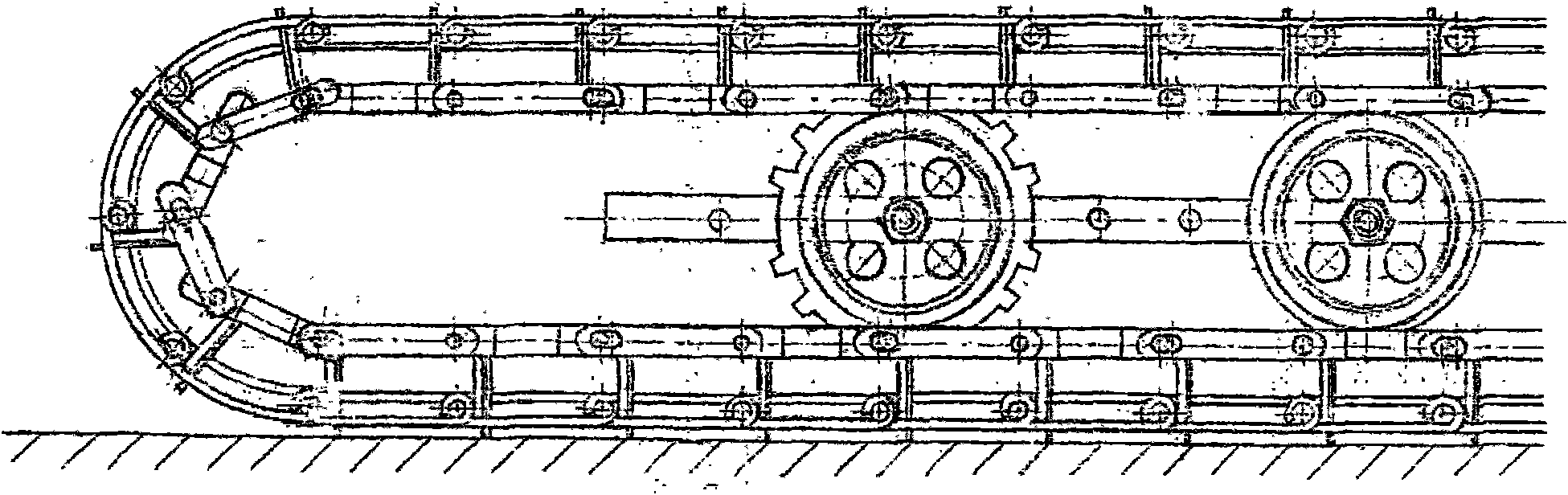 Novel movable support type heavy-duty drag chain