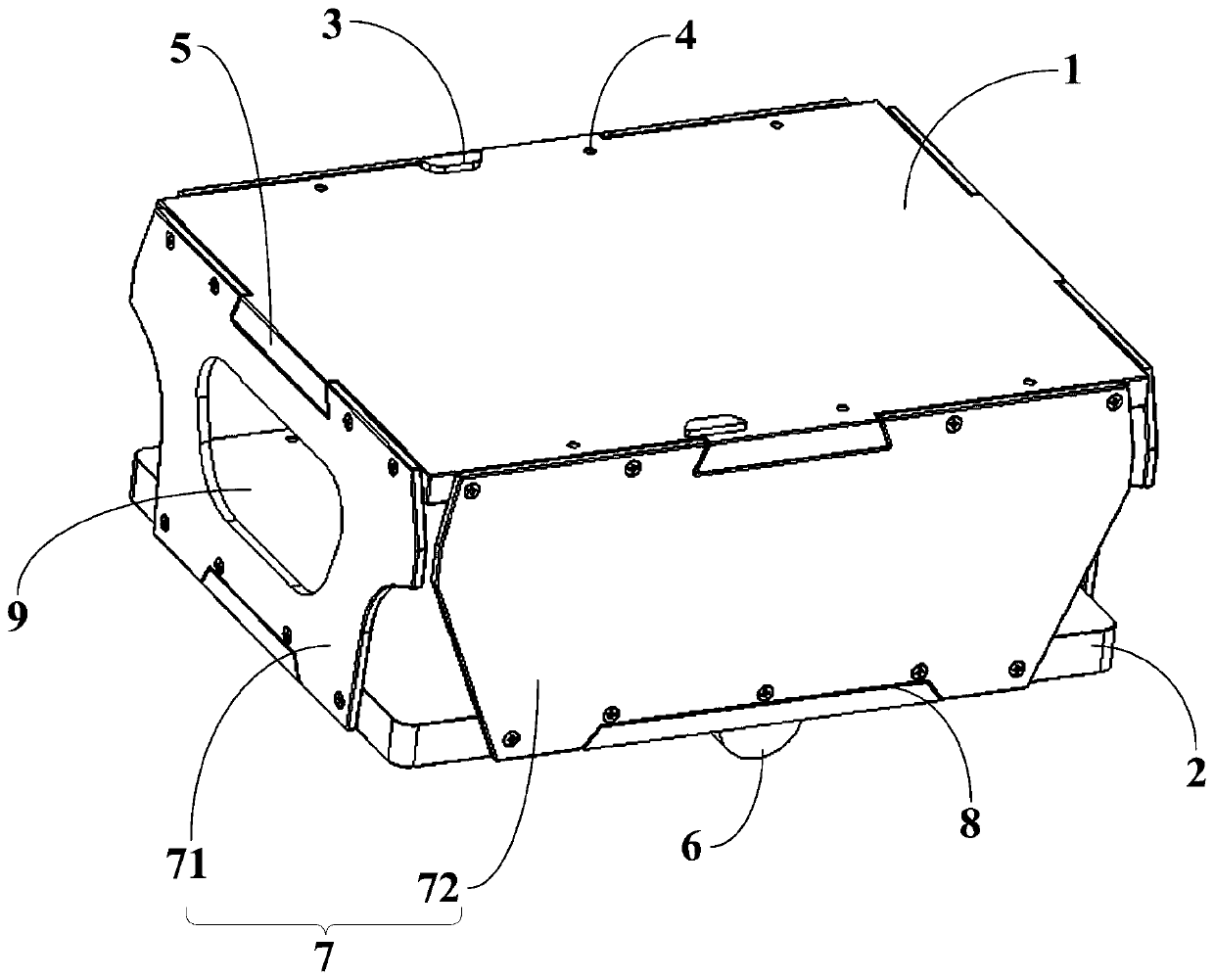 Tray box capable of achieving rapid replacement of power battery of pure electric engineering vehicle