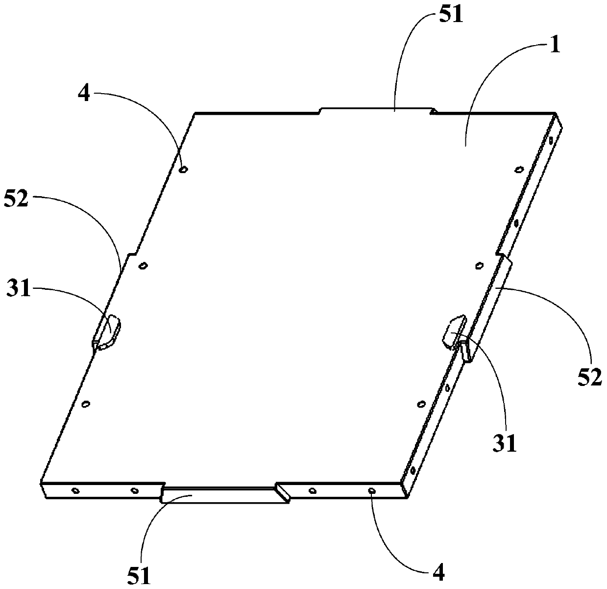 Tray box capable of achieving rapid replacement of power battery of pure electric engineering vehicle