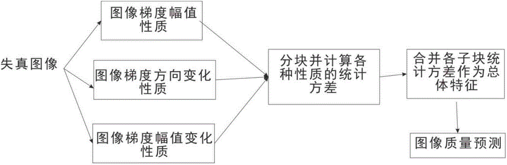 Non-reference image quality evaluation method based on gradient relevance