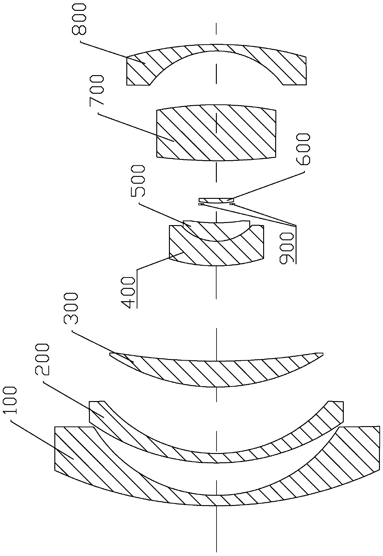 Digital aerial surveying and mapping panchromatic camera optical system