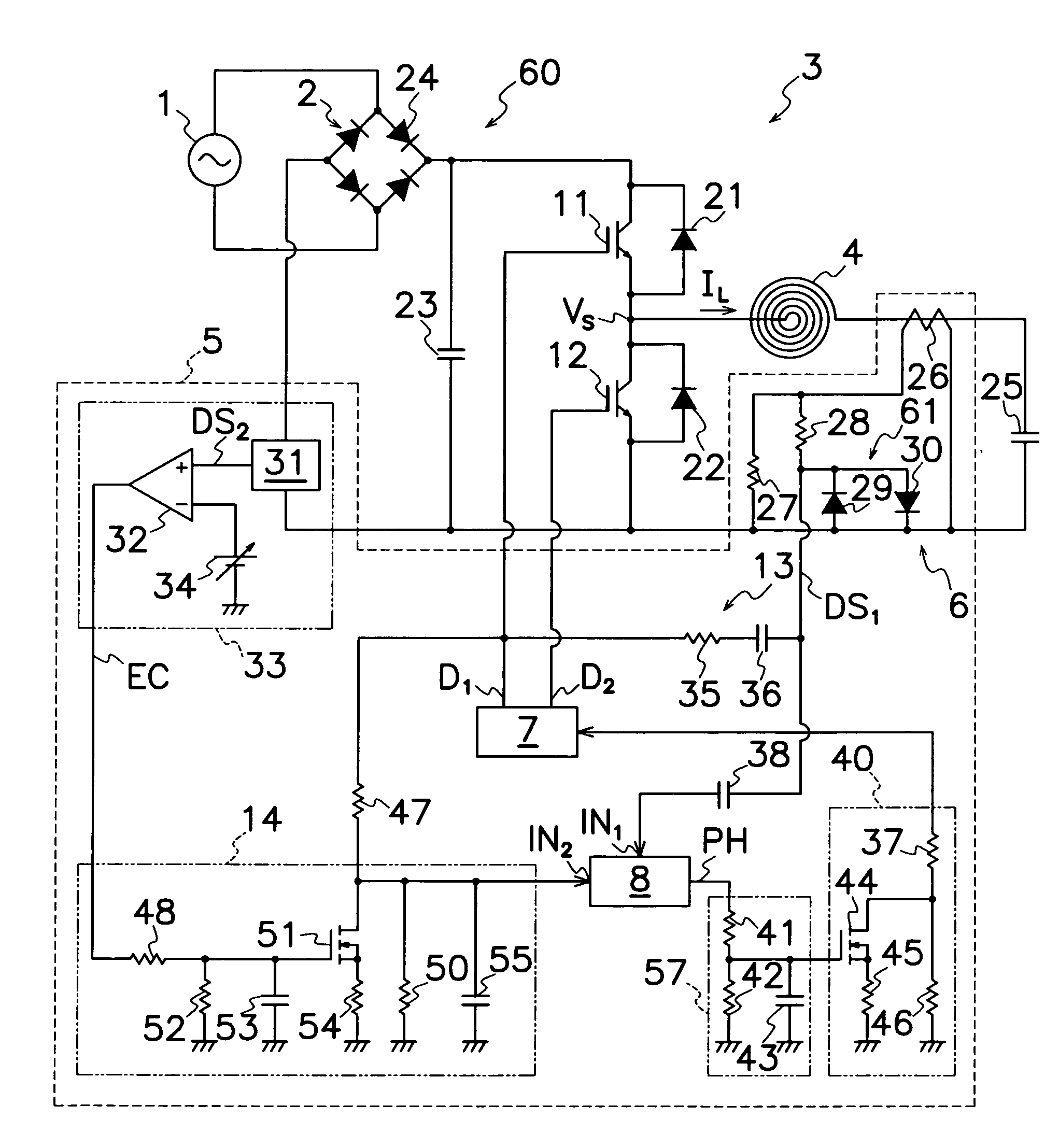 Induction heating apparatus capable of stably operating at least one switching element contained therein