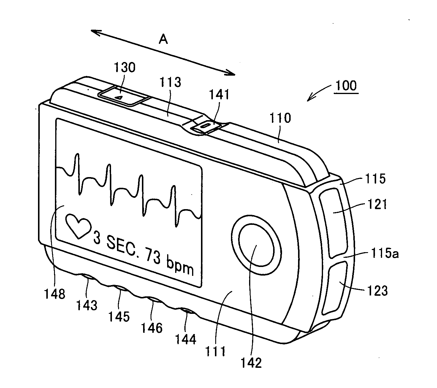 Portable electrocardiograph and processing method