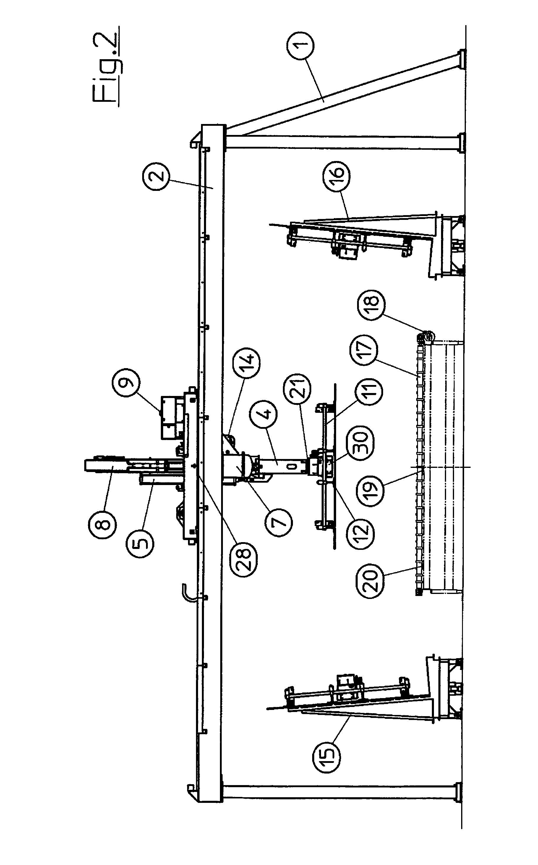 Portal re-positioning device for large-area glass plates