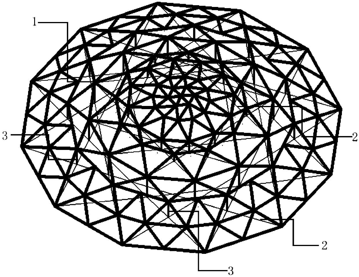 Rotary intersection cable system supporting dome structure