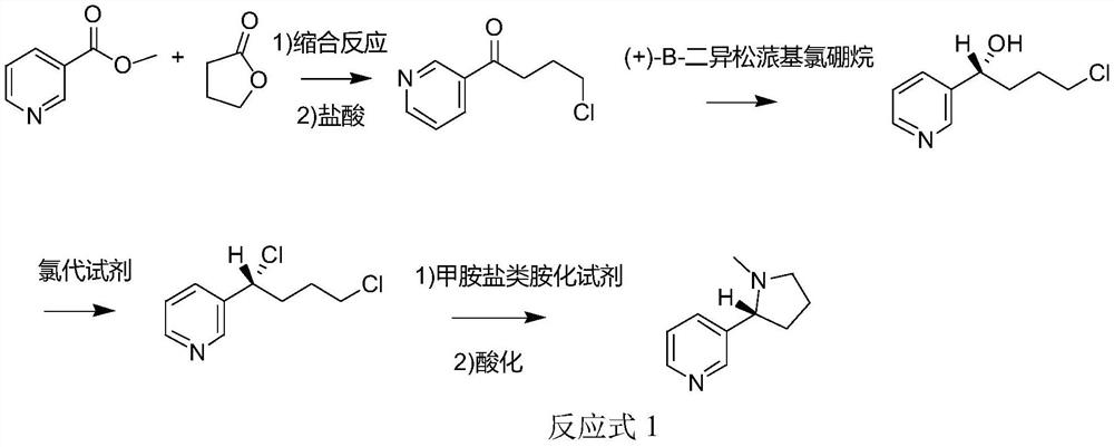 Method for synthesizing chiral nicotine from butyrolactone