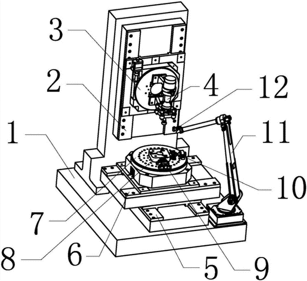 High-precision five-shaft multi-dimensional ultrasonic polishing device