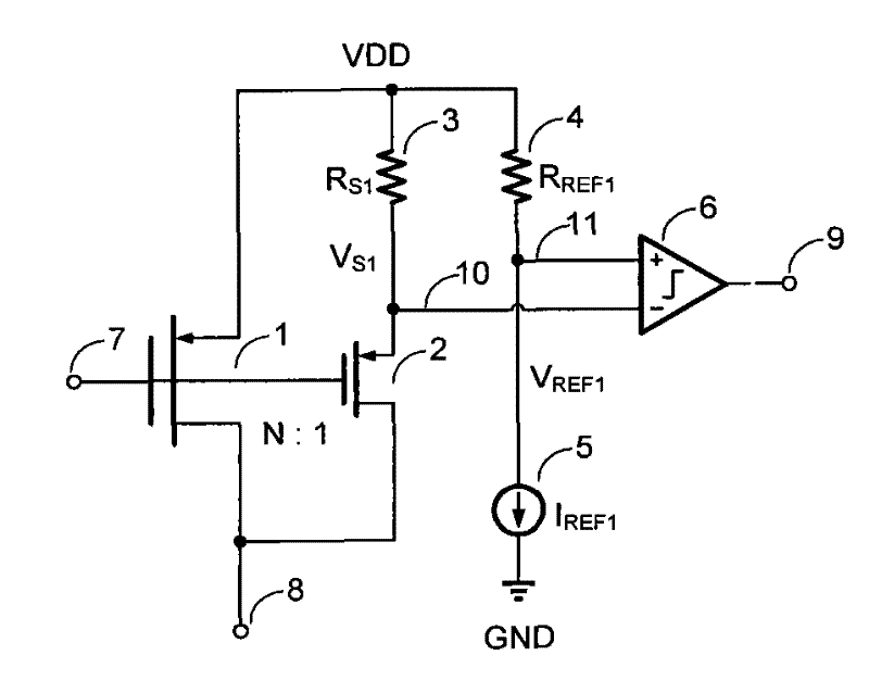 Power switching tube overcurrent detection and overcurrent protection circuit